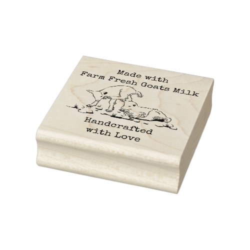 Farm Fresh Goats Milk _ Handcrafted with Love Rubb Rubber Stamp