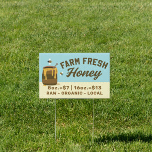 Farm Fresh Honey for Sale Sign