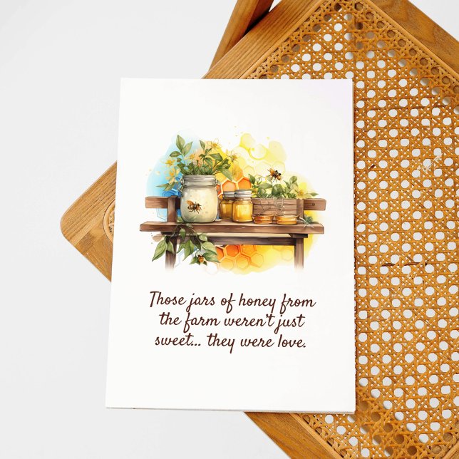 Farm-Fresh Honey Jars Watercolor Mother's Day Card (Creator Uploaded)