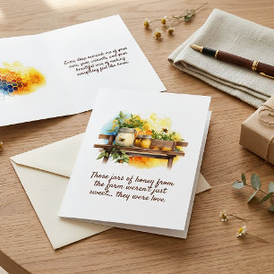 Farm-Fresh Honey Jars Watercolor Mother's Day Mom Card