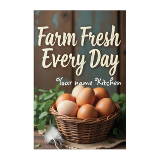 Farm Fresh Kitchen Quote Poster Acrylic Print