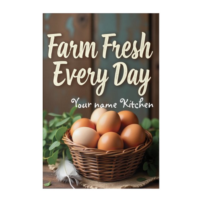 Farm Fresh Kitchen Quote Poster Acrylic Print (Front)