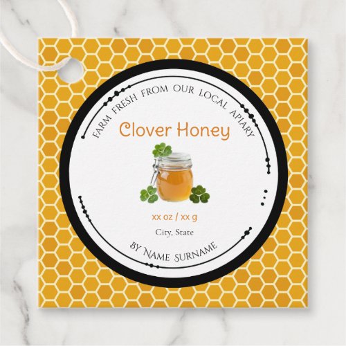 Farm Fresh Local Clover Honey Jar Label Hang Tag