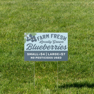 Farm Fresh Locally Grown Blueberries Sign