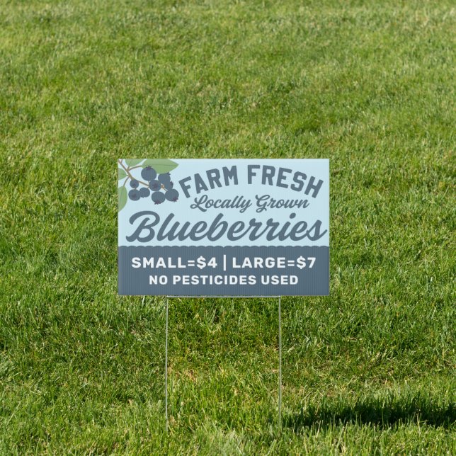 Farm Fresh Locally Grown Blueberries Sign (Insitu)