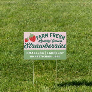 Farm Fresh Locally Grown Strawberries Sign