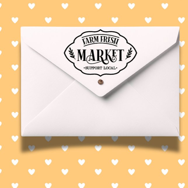 Farm Fresh Market  Self-inking Stamp (Show your support for local farmers with our market theme self-inking stamp.)