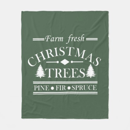 Farm fresh Merry Christmas pine trees Fleece Blanket