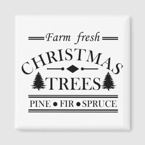 Farm fresh Merry Christmas pine trees Magnet