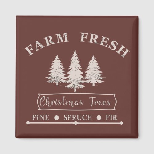 Farm fresh Merry Christmas pine trees Magnet