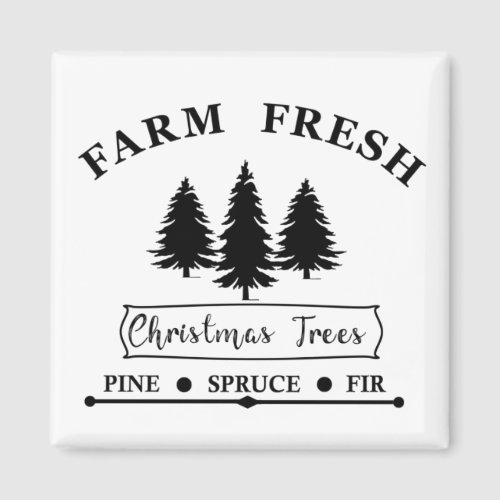 Farm fresh Merry Christmas pine trees Magnet