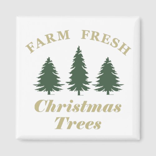 Farm fresh merry christmas pine trees magnet