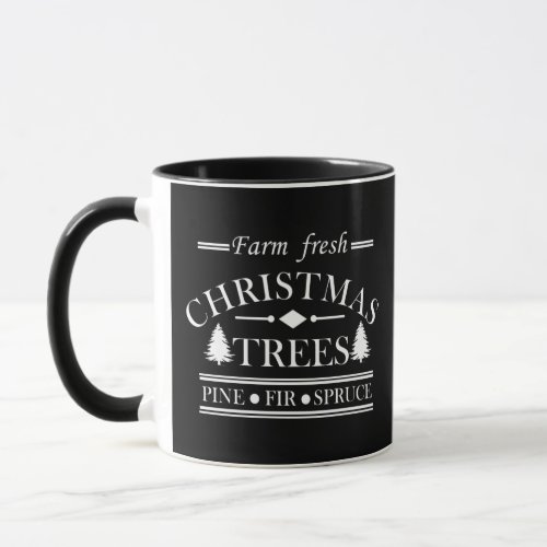 Farm fresh Merry Christmas pine trees Mug