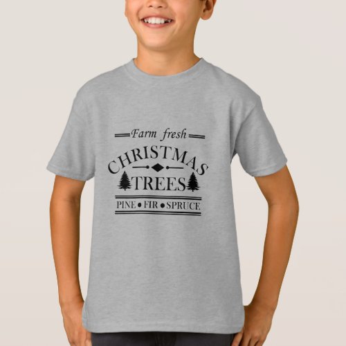 Farm fresh Merry Christmas pine trees T_Shirt