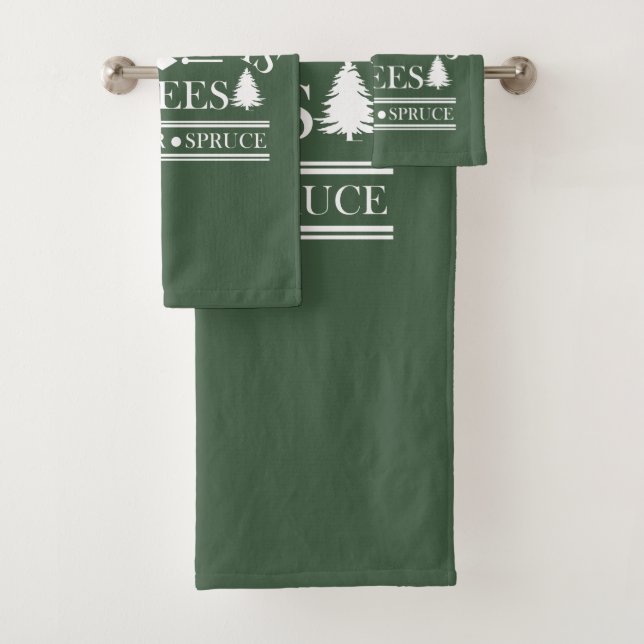 Farm fresh Merry Christmas trees Bath Towel Set (Insitu)