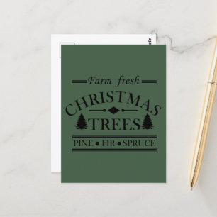 Farm fresh Merry Christmas trees Postcard