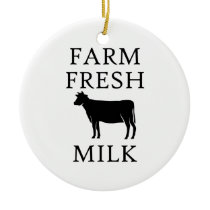 Farm Fresh Milk, Cow Ceramic Ornament