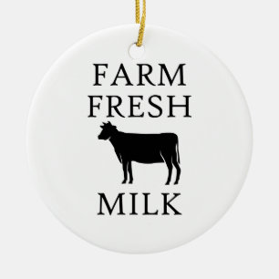 Farm Fresh Milk, Cow Ceramic Ornament