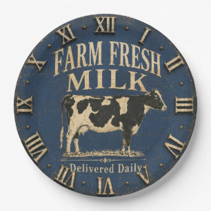 Farm Fresh Milk Delivered Daily Rustic Dairy Farm Paper Plates