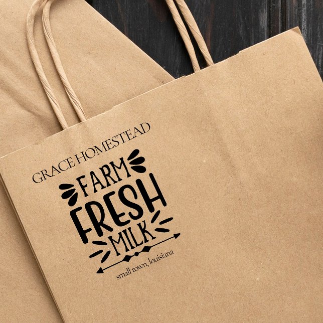 Farm Fresh Milk Farmers Market Add Name Rubber Stamp (Creator Uploaded)