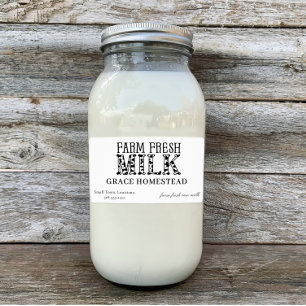 Farm Fresh Milk Homestead Carton Cow Print Label