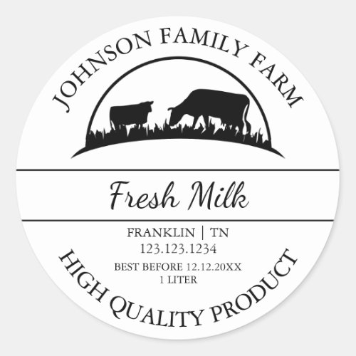 Farm Fresh Milk Label