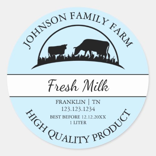 Farm Fresh Milk Label