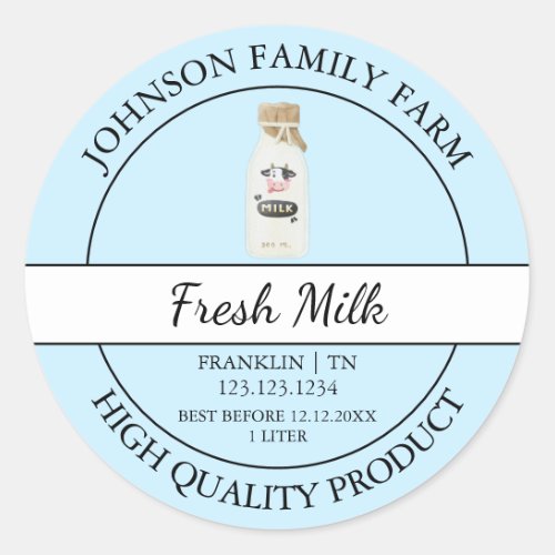 Farm Fresh Milk Label