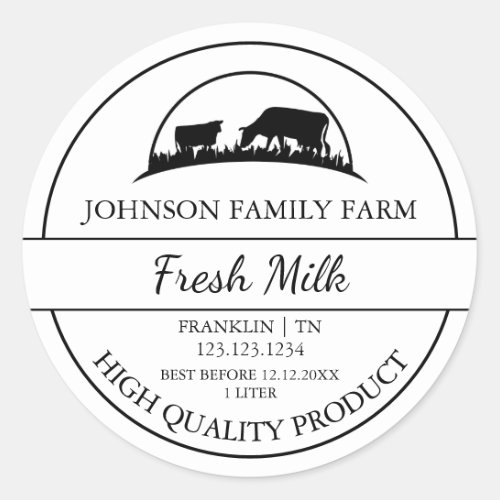 Farm Fresh Milk Label