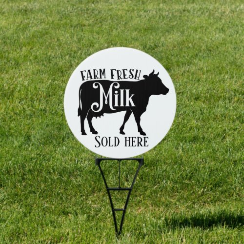 Farm fresh milk sold here word art sign