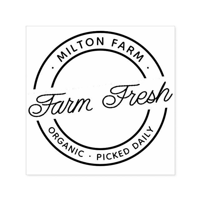 Farm Fresh Monogram Self Inking Rubber Stamp (Design)