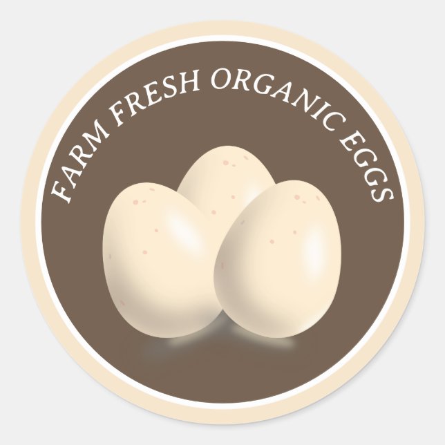 Farm Fresh Organic Eggs For Sale  Classic Round Sticker (Front)