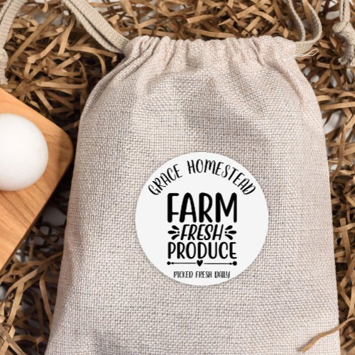 Farm Fresh Produce Add Name Farmers Market Product Classic Round Sticker