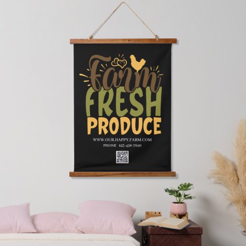 Farm fresh produce custom business hanging tapestry