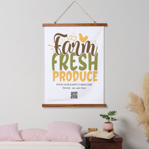 Farm fresh produce custom business hanging tapestry