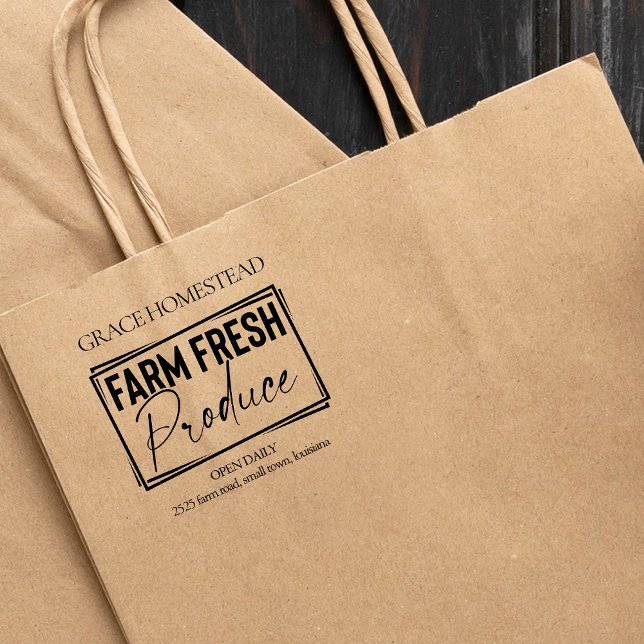 Farm Fresh Produce Farmers Market Add Name Rubber Stamp (Creator Uploaded)