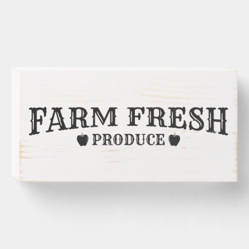 Farm Fresh Produce Farmhouse Rustic Wood Quote Wooden Box Sign