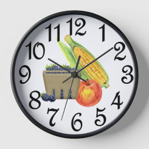 Farm Fresh Produce Large Clock