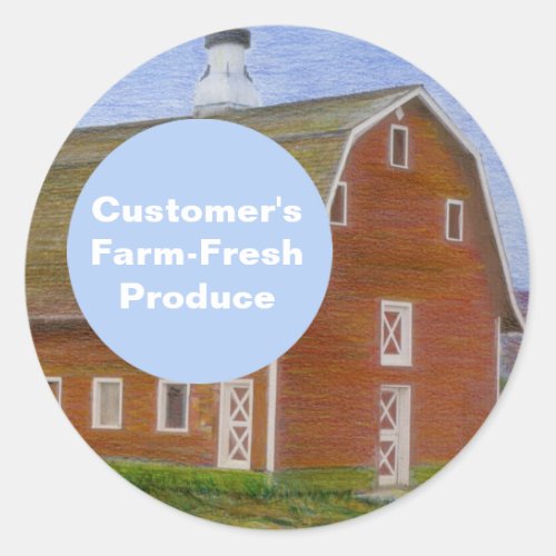 Farm_Fresh Produce Template Classic Round Sticker