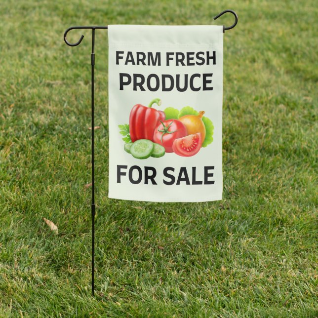 Farm Fresh Produce Veggies for Sale Garden Flag (In SItu)
