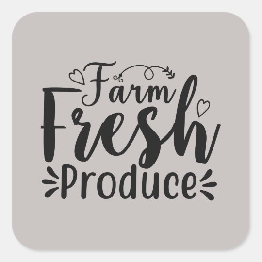 Farm fresh produce word art square sticker | Zazzle.com