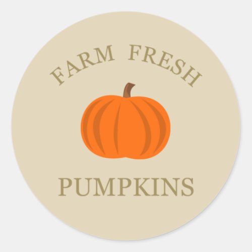 farm fresh pumpkin classic round sticker
