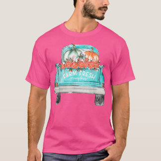 Farm Fresh Pumpkin Cute Truck Happy Autumn Fall Th T-Shirt