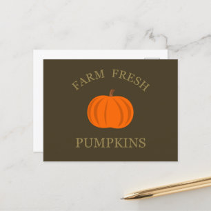 farm fresh pumpkin holiday postcard