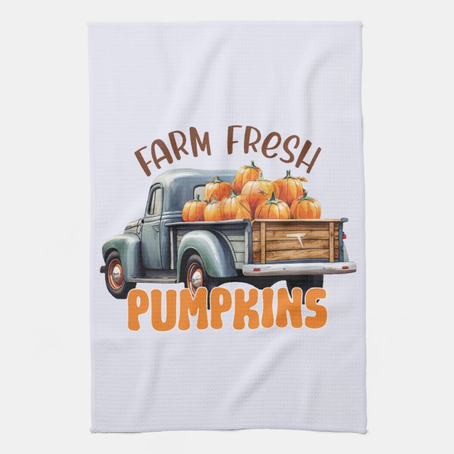 Farm Fresh Pumpkin Kitchen Towel (Vertical)