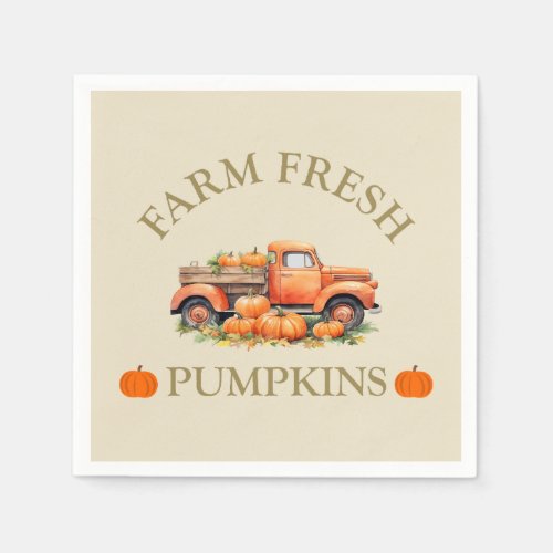 farm fresh pumpkin napkins
