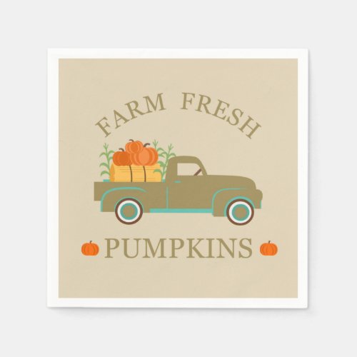 farm fresh pumpkin napkins