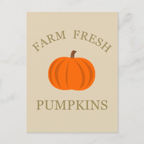 farm fresh pumpkin  postcard