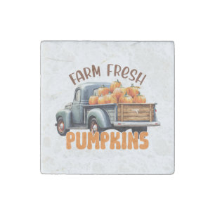 Farm Fresh Pumpkin Stone Magnet
