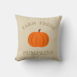 farm fresh pumpkin throw pillow